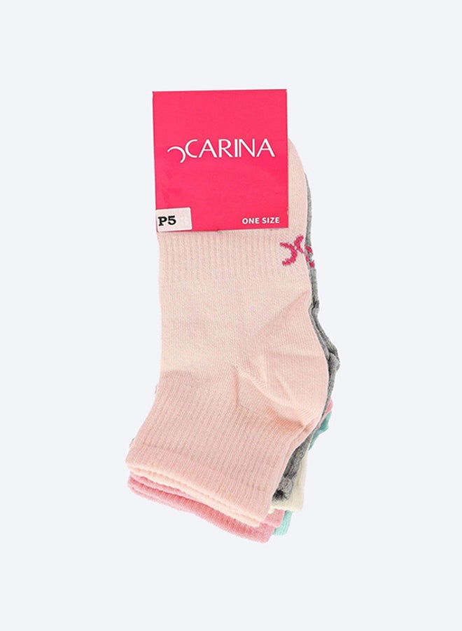 Carina Pack of 5 Ribbed Socks - Image 2