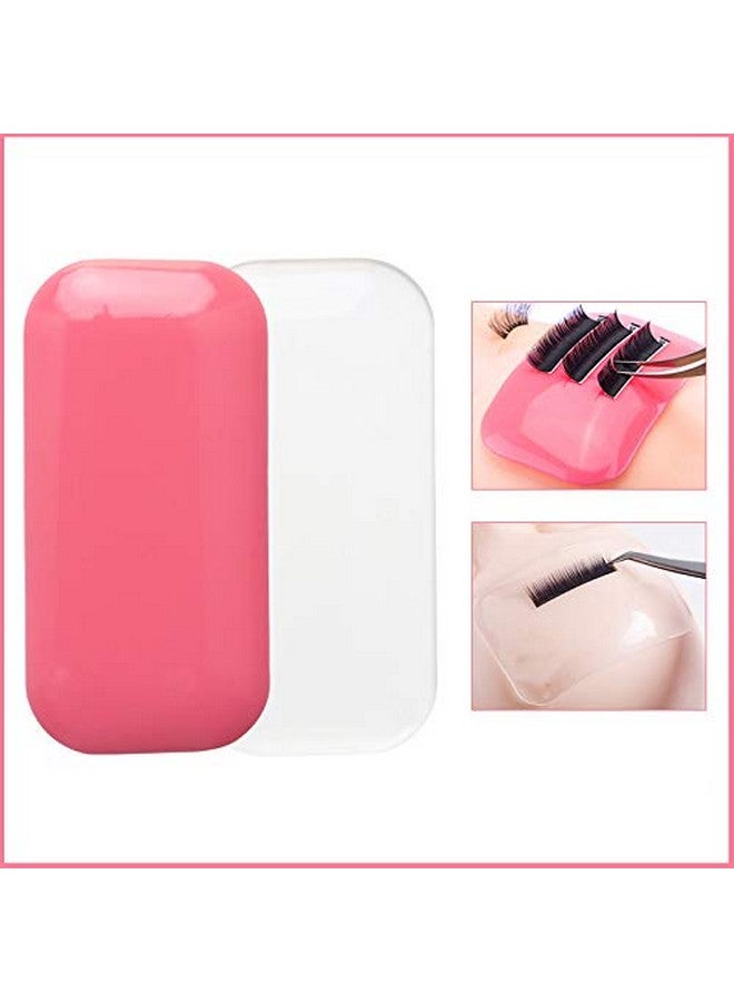 JCSMARTEC 4Pcs Silicone Eye Lashes Extender Pallet Reuseable New Eyelash Extension Pads Mat Holder Stand (4.3 X 2.2 Inch) - Image 2