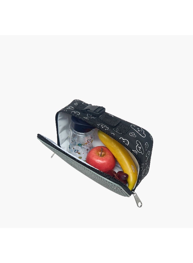 light_and_nine Lunch Bag-With Jibbitz-1 Cmprt With Zipper Closure- (Eva) Black \ 26X18X8 - Image 5