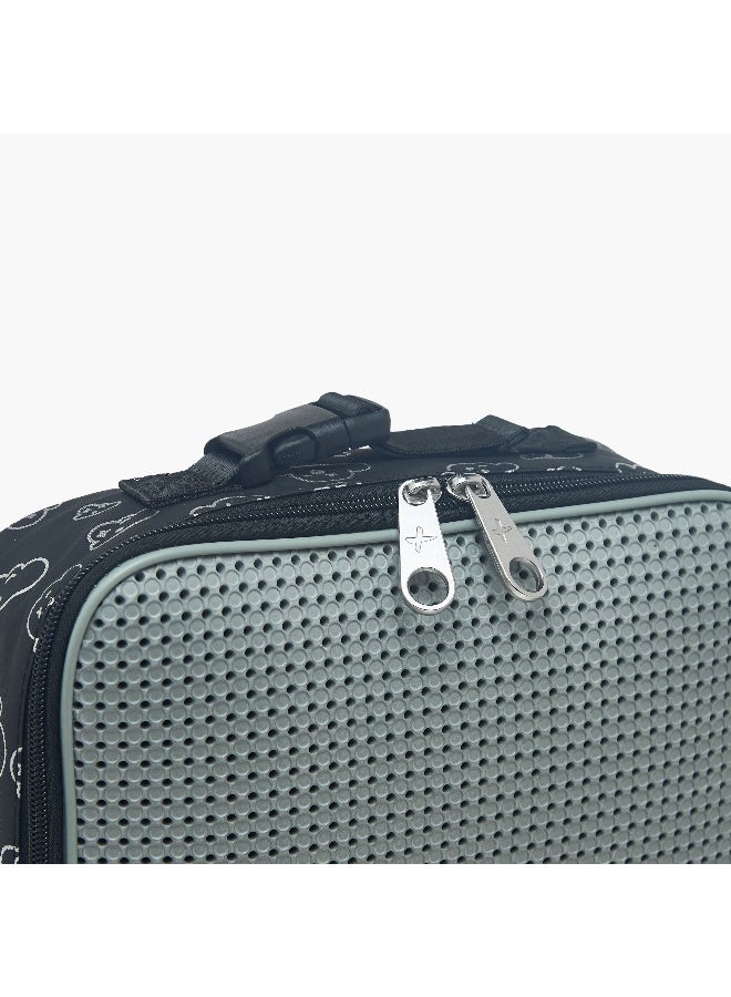 light_and_nine Lunch Bag-With Jibbitz-1 Cmprt With Zipper Closure- (Eva) Black \ 26X18X8 - Image 4