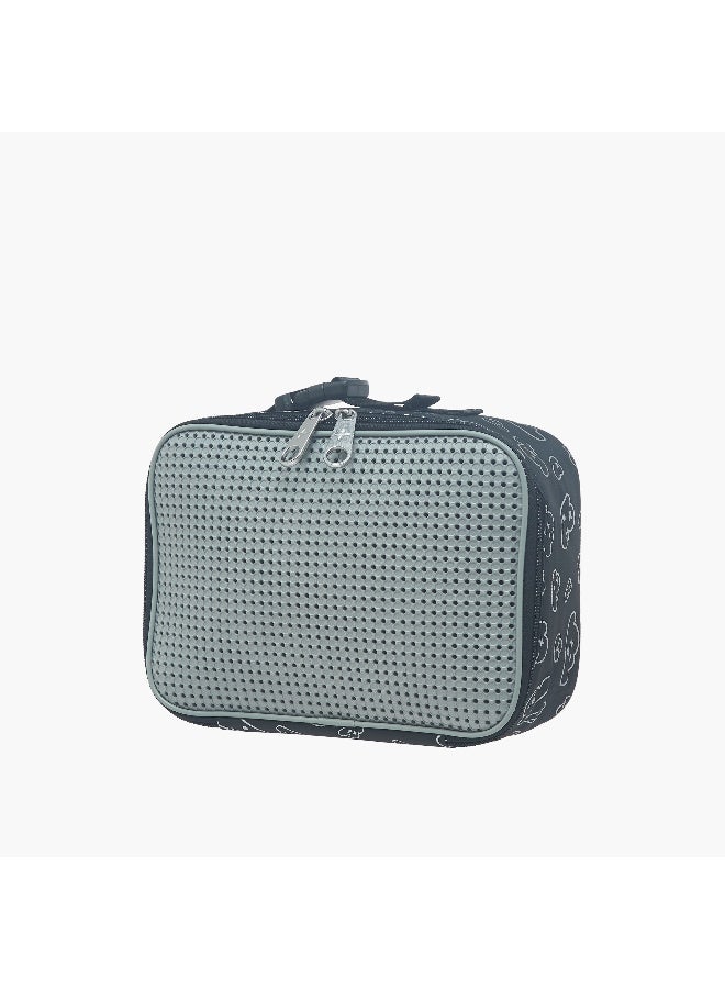light_and_nine Lunch Bag-With Jibbitz-1 Cmprt With Zipper Closure- (Eva) Black \ 26X18X8 - Image 2