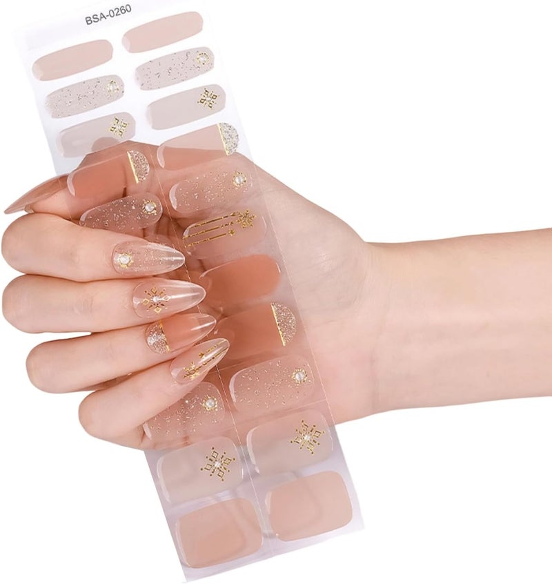 2 Quick-Dry Self-Adhesive Art Strips Design Bendable Gel for Busy Women & Travel Trends Quickly Dry Nails Art Stickers ABS - Image 1