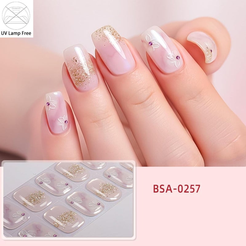 2 Quick-Dry Self-Adhesive Art Strips Design Bendable Gel for Busy Women & Travel Trends Quickly Dry Nails Art Stickers ABS - Image 4