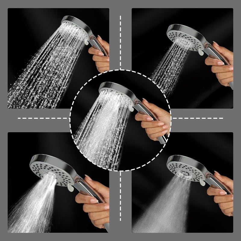 Orvos Hand shower multifunction 4x4 inches HydroBloom Head only Chrome plated with high grade Korean ABS material from LG for high end luxury bathrooms set of 1 - Image 4
