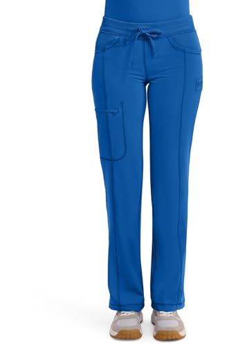 Cherokee Infinity Straight Leg Drawstring Women Scrub Pants 360 Stretch with 4 Pockets 1123A, S, Royal - Image 1