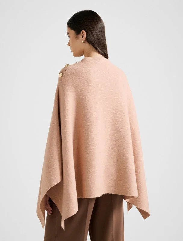 forever new  LANA Button Detail High Neck Knit Cape for Women | Best Price UAE