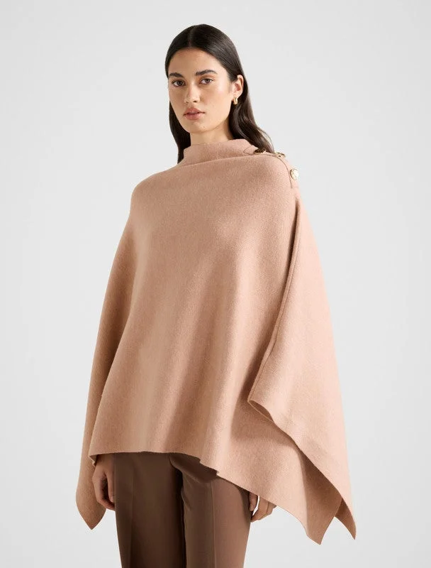 forever new  LANA Button Detail High Neck Knit Cape for Women | Best Price UAE
