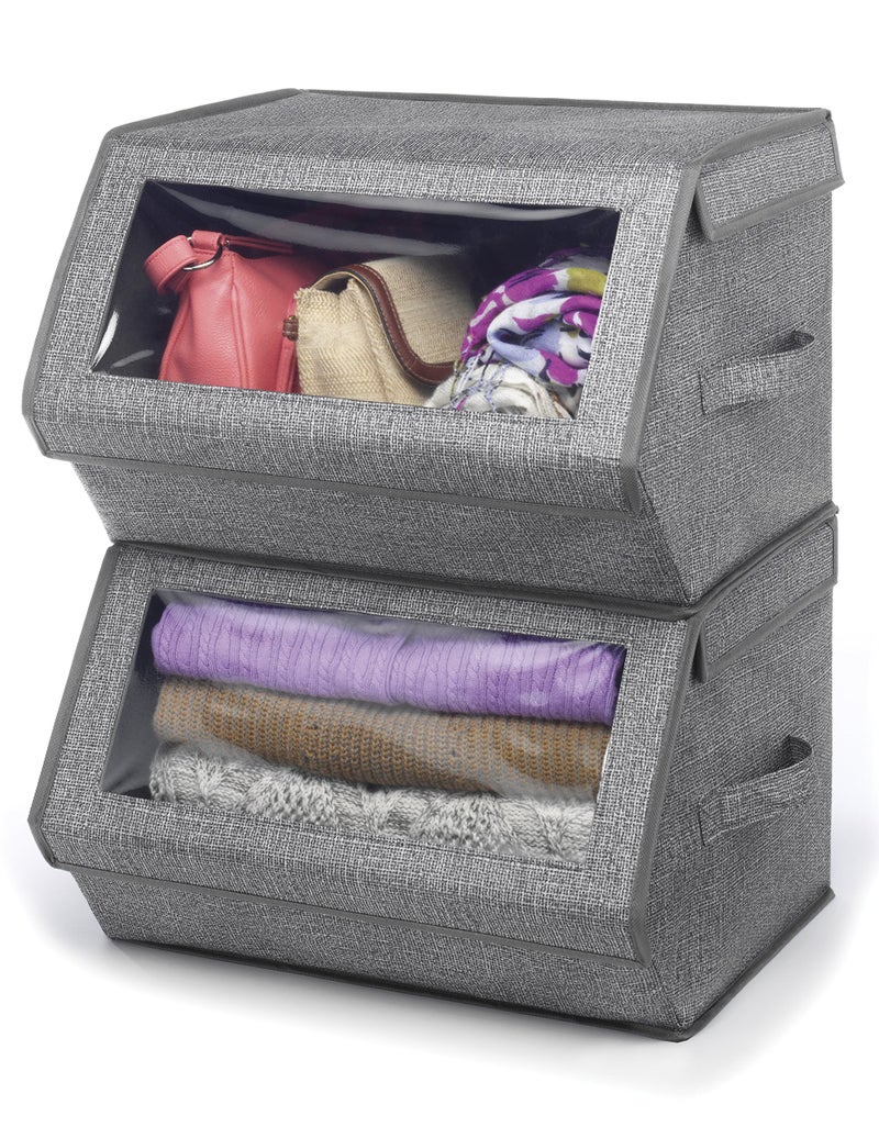 Whitmor Stackable Window Box, Crosshatch Gray - Image 4