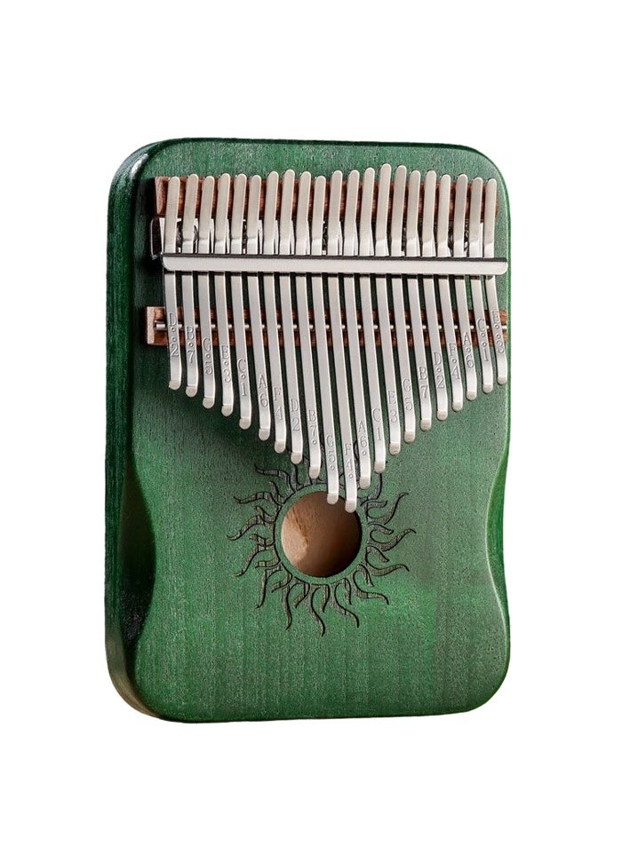 Generic Kalimba Finger Piano, Wood Kalimba Instrument With Metal Keys, Portable Thumb Piano Keyboard Musical Instrument, Handheld Mini Keyboard Piano For Beginners, (1pc, 21 Keys Green)  - Image 1