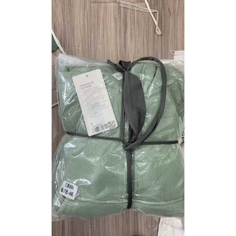 Women's Breathable Cotton Full-Zip Hooded Jacket for Yoga and Workouts, Relaxed Fit Long Sleeve - Image 1