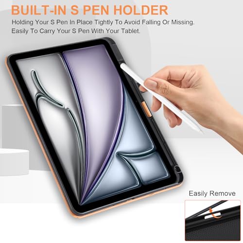 Vakarey for iPad Air 11 Inch Case M4/M3/M2(2026/2025/2024),iPad Air 5th/4th Generation 10.9 Case with Pencil Holder,Hand Strap & Shockproof Stand Cover,Green - Image 5
