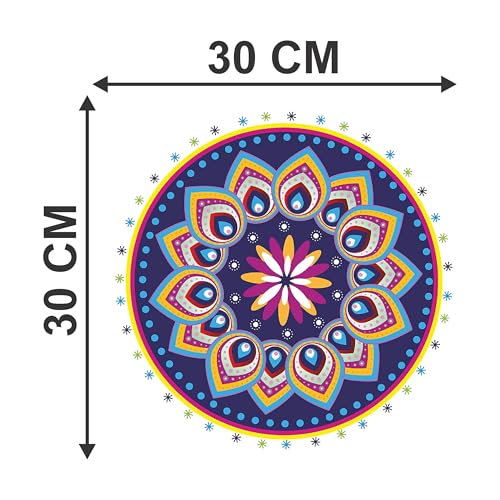 Dreamkraft Colorful Rangoli Sticker Set for Diwali Decoration, Floor & Wall Stickers for Diwali Decoration (30 cm x 30 cm, Pack of 4) _PC508 - Image 4