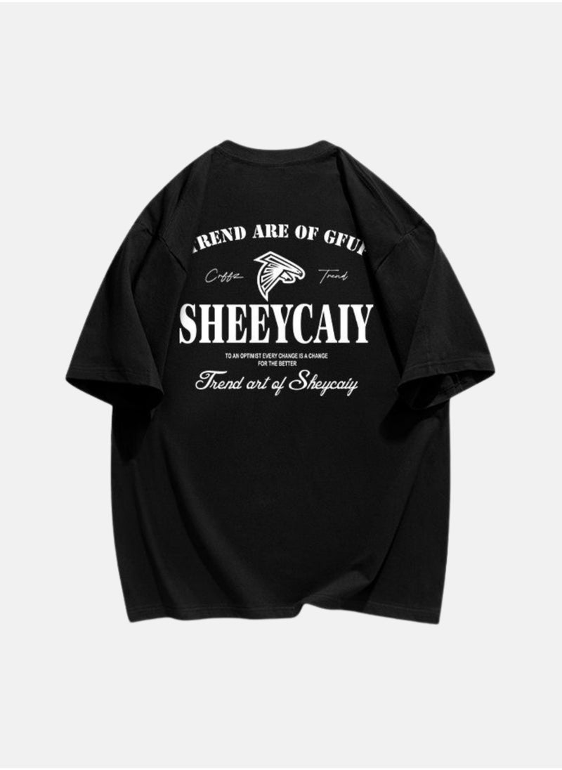 Thirty-One SHEEYCAIY Printed Black Unisex Oversized T-shirt  - Image 1