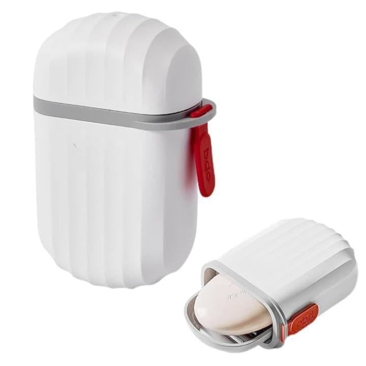BELARO Travel Soap Case - Portable, Leak-Proof Soap Holder with Lid - Ideal for Bar Soap Storage During Travel, Camping, Gym - Durable Soap Saver for Shower & Bathroom Use (White) - Image 1