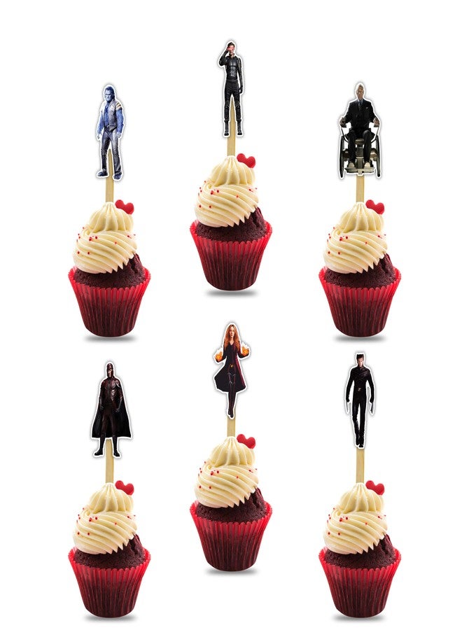 Seyal X-Mn Cupcake Topper Decoration (24 Pcs) –Theme Cupcake Picks for Birthday Party Supplies – Perfect X-Mn Inspired Cupcake Decorations for Themed Parties, Celebrations, Dessert Tables & Photo Setup - Image 1