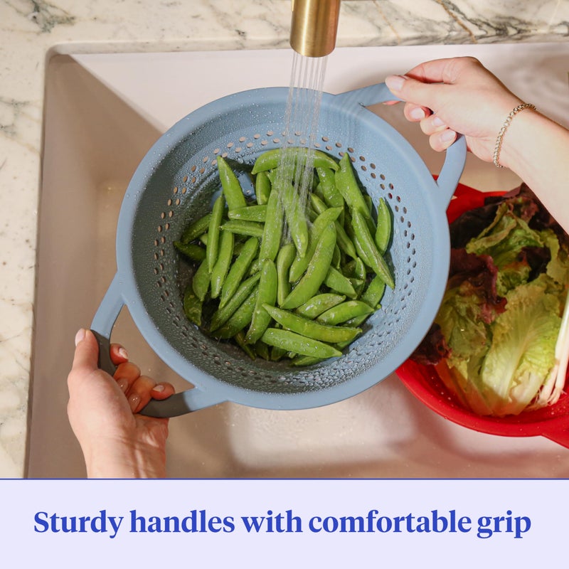 GIR Collapsible Colander for Kitchen â€“ Space-Saving Strainer & Steamer â€“ BPA-Free, Heat-Resistant, Dishwasher Safe Kitchen Strainer with Stainless Steel Rim â€“ Durable Collapsible Colander - Slate - Image 5