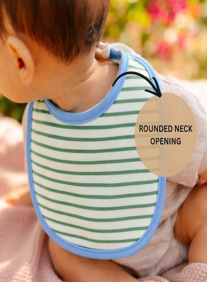 Nestlooms Pure Cotton Baby Bibs Set,Skin Friendly & Super Absorbent, Waterproof Backing, Adjustable Snap Buttons, Quick Absorption & Fast Drying,Babies & Toddlers (Set of 3 - Here To Cuddle) - Image 5