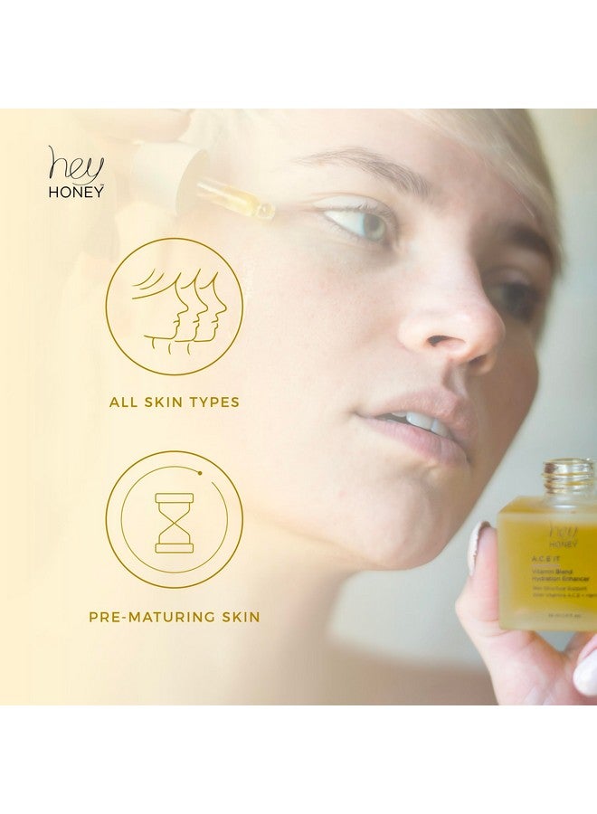 Hey Honey Skincare A.C.E. It Blend Drops Vitamin A Vitamin C Vitamin E Skin Treatment Dew Drops Anti Aging Face Oil Targets Wrinkles & Uneven Skin Texture Visibly Brighten & Smooth 1 Oz - Image 4