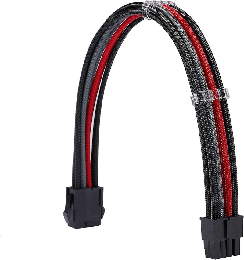 Formulamod Sleeve Extension Power Supply Cable Kit 18AWG ATX 24P+ EPS 8-P+PCI-E8-P with Combs for PSU to Motherboard/GPU Fm-NCK3 (Black Grey Red) - Image 4