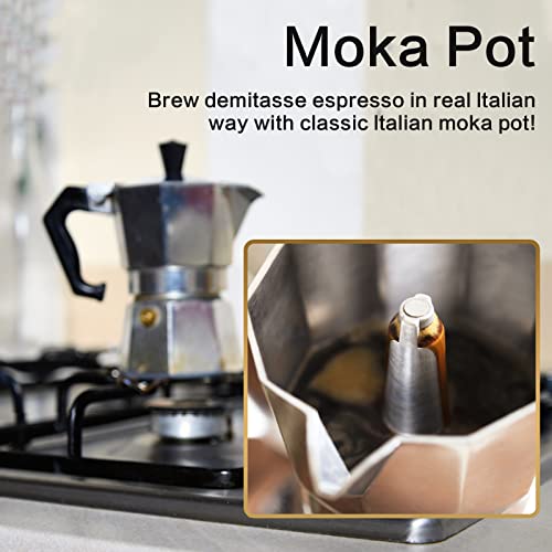 Pilipane Iconic Stovetop coffee Maker coffee and Coffee Maker Makes Real Italian Coffee coffee Pot for Classic Italian and Cuban Caf Brewing coffee Pot 2 Cup Silver - Image 3