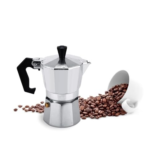 Pilipane Iconic Stovetop coffee Maker coffee and Coffee Maker Makes Real Italian Coffee coffee Pot for Classic Italian and Cuban Caf Brewing coffee Pot 2 Cup Silver - Image 1