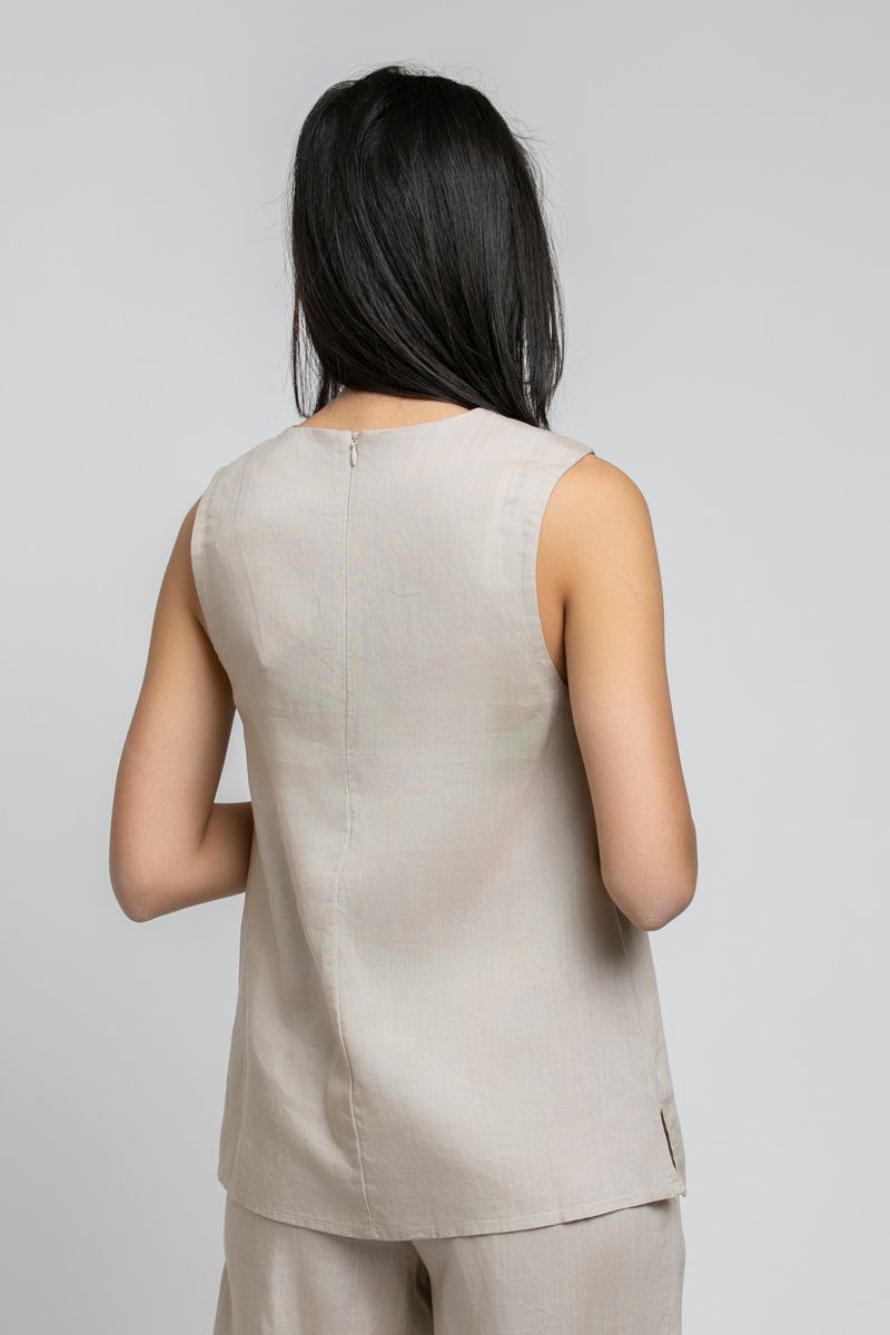 RINA Sleeveless Top with Draped Neck - Image 4