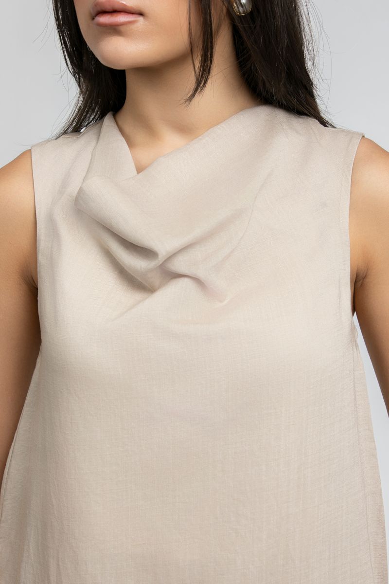 RINA Sleeveless Top with Draped Neck - Image 3