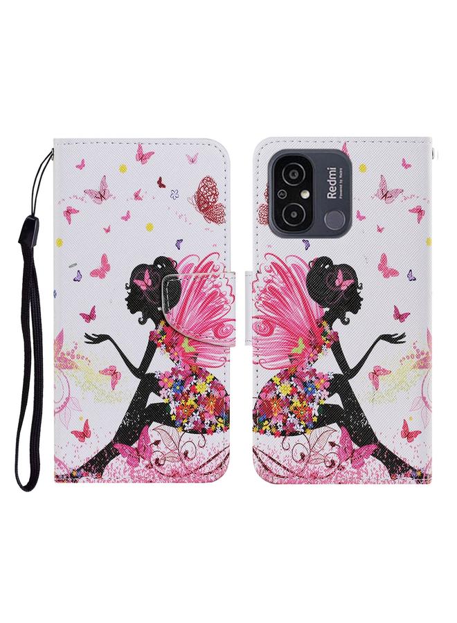 Case For Xiaomi Redmi 12C Colored Drawing Pattern Flip Leather Phone Case