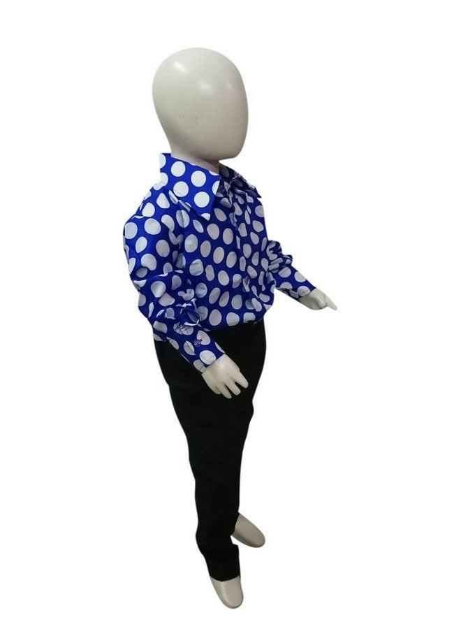 BookMyCostume BookMyCostume Blue Polka Dots Shirt & Black Pant | Retro Theme Kids Fancy Dress Costume 5-6 years  - Image 2