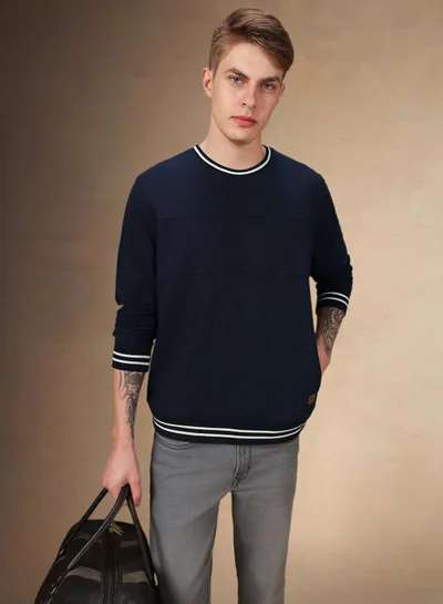 دينيس لينغو سويت شيرت رجالي كحلي بوليستر بقصة عادية