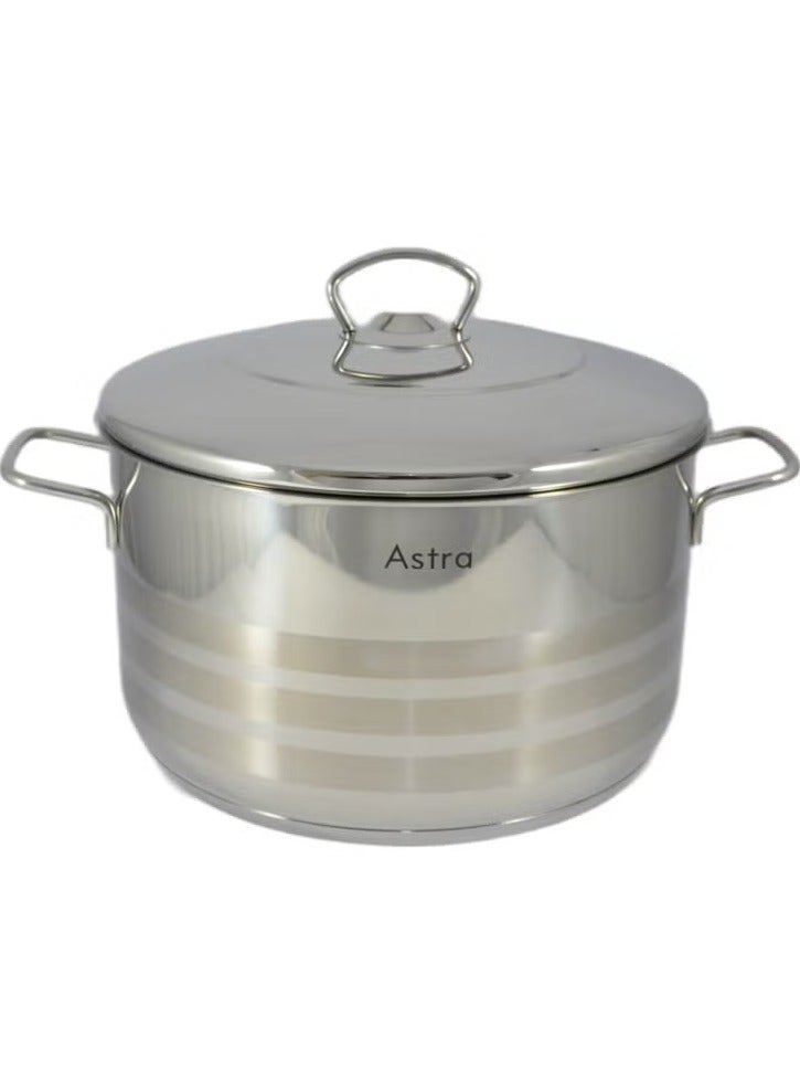 Homemaker ASTRA Premium 12.3 L Stainless Steel Casserole Pot – 30×17.5 cm | 18/10 Cr‑Ni Heavy‑Duty, Ergonomic Handles, Rust & Corrosion Resistant | Made in Turkey - Image 1