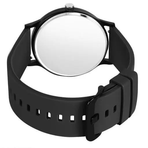 Acnos Men Black Colour Dial with Softest Silicone Colors Strap Analog Wrist Watch - Image 3