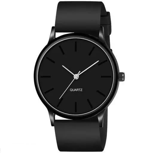 Acnos Men Black Colour Dial with Softest Silicone Colors Strap Analog Wrist Watch - Image 1
