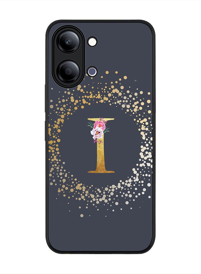 Stylizedd For vivo Y05 4G / Y6t 5G Case,Slim fit Camera Protection, Shockproof Thin Phone cover  - Custom Monogram Floral - I  (Grey ) - Image 1