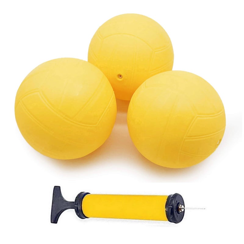 Aolowewin Spike Replacement Balls Roundnet Game Extra Balls Strong Bouncing Water Pool Lawn Beach Mini Volleyball Activity Play Ball 35inch 3Pack Ball with Pump - Image 2