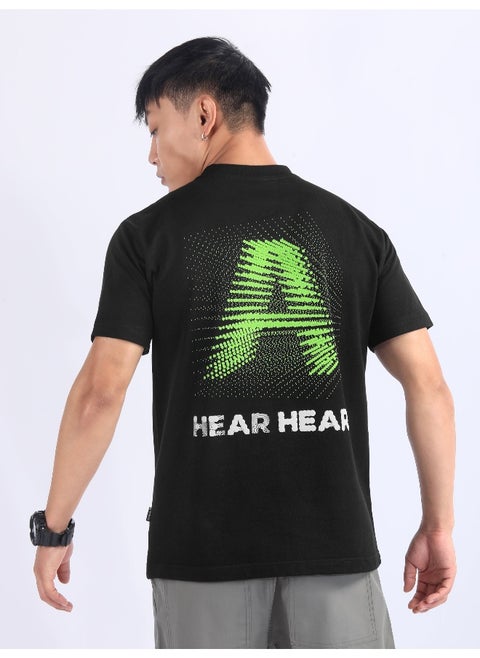 Black 3D Illusion Rubber Printed T-Shirt