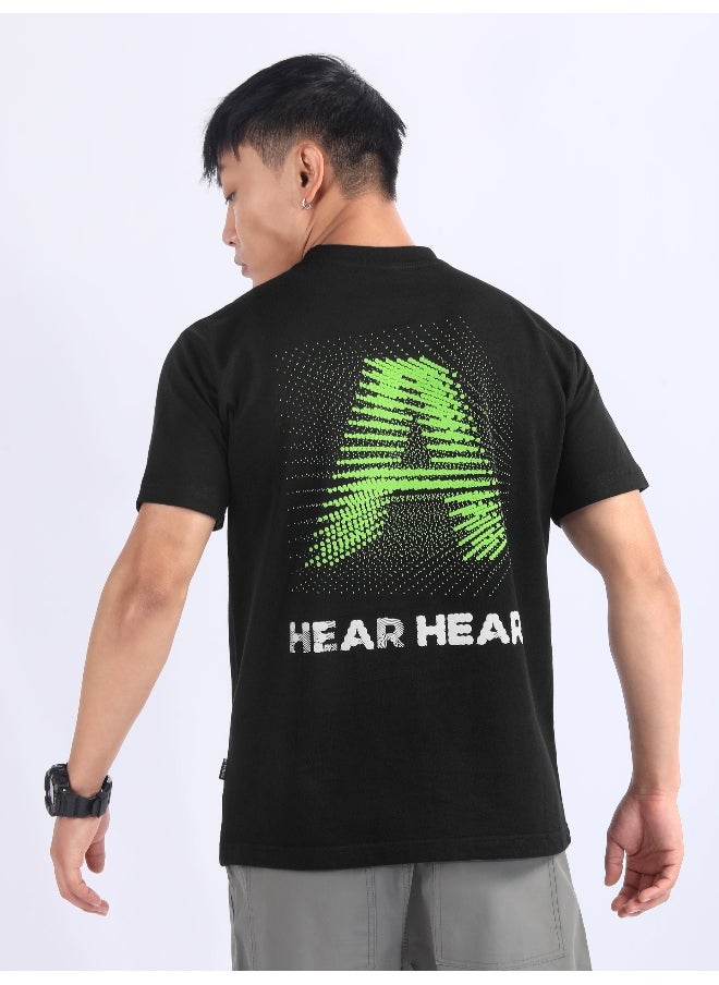 Beyoung Black 3D Illusion Rubber Printed T-Shirt  - Image 1