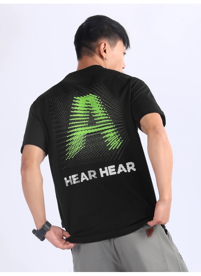 Beyoung Black 3D Illusion Rubber Printed T-Shirt  - Image 2