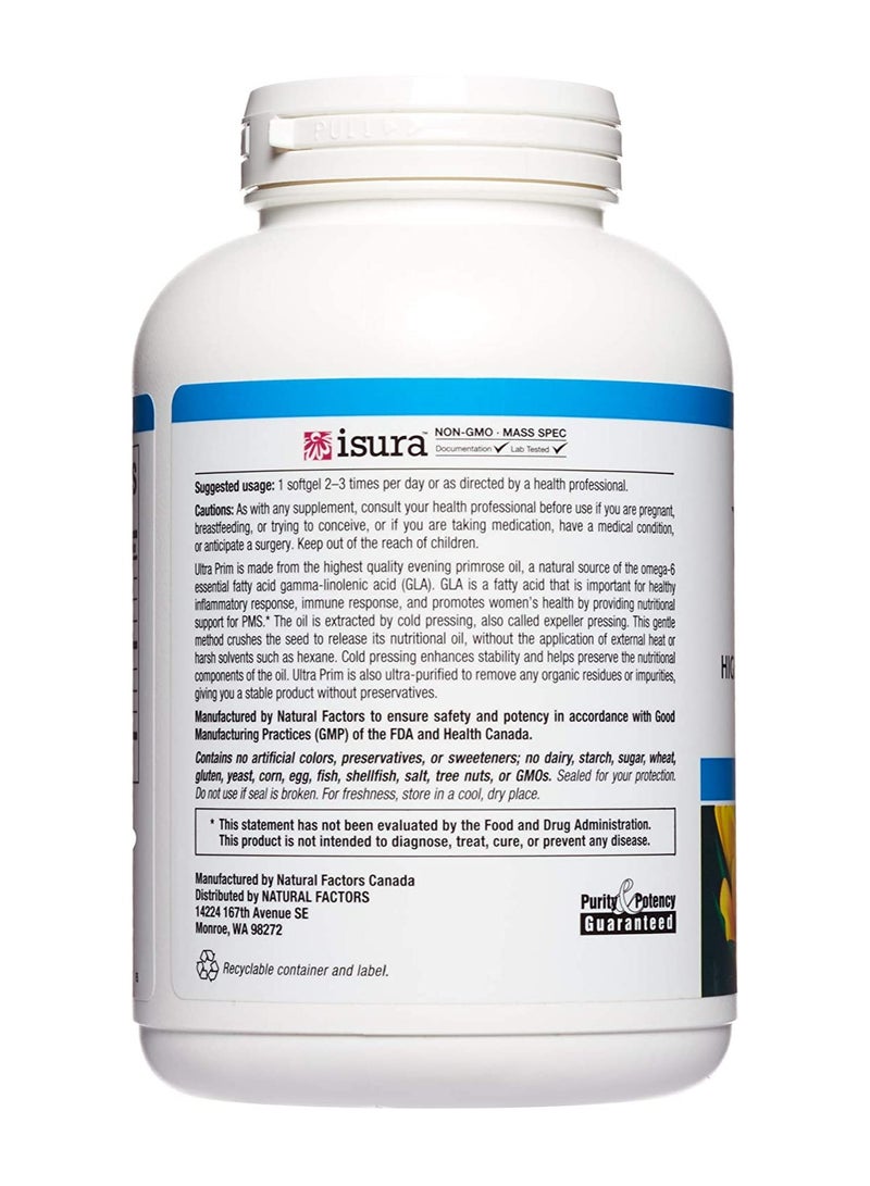natural Factors Omega Factors by Natural Factors, Ultra Prim Evening Primrose Oil, Promotes Women's and Immune Health with Omega-6 GLA, 90 softgels  - Image 3