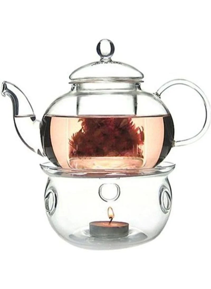 1Chase Glass Teapot 600ML With Tea Warmer