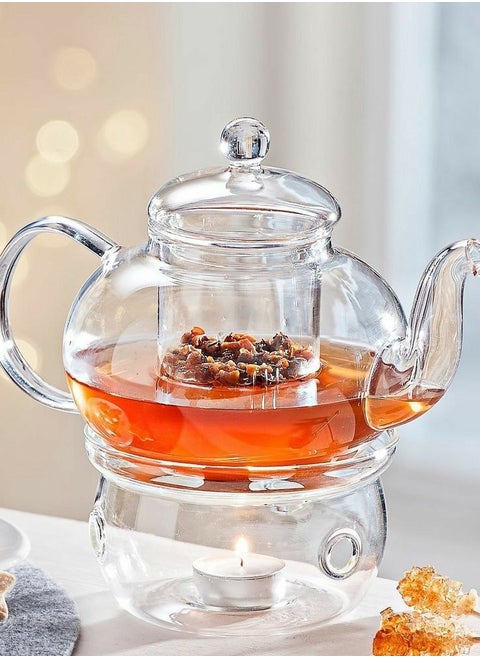 Glass Teapot 600ML With Tea Warmer