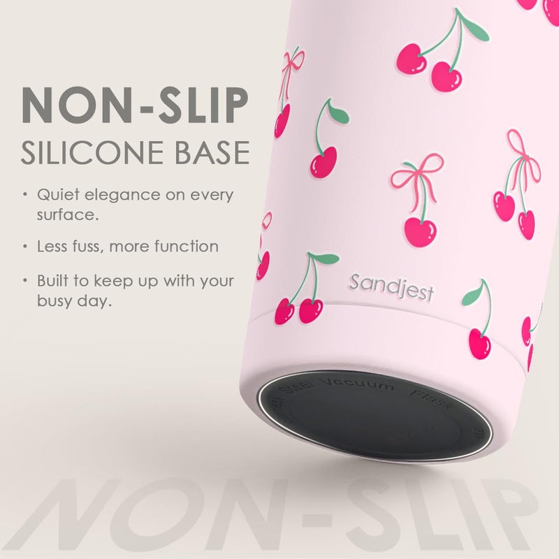 SANDJEST Cherry Tumbler 20oz, Stainless Steel Travel Cup with Lid, Insulated Coffee Mug, Cherry Gifts for Women Girls Friends Sisters on Birthday Christmas - Image 4