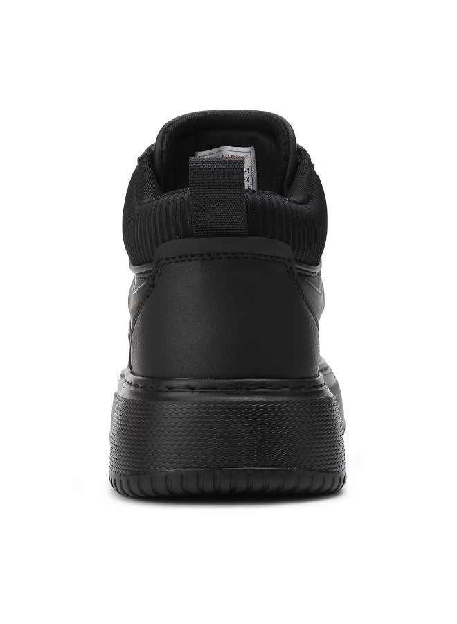 Sky View SKY VIEW Men's Fashion Shoes Ultrafine Fiber Vamp Casual Ankle Boots For Men Non Slip Lace Up Chunky Sneakers Cushioned And Lightweight Mid Top Walking Shoes Black-07  - Image 4