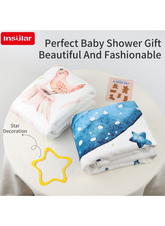 انسولار بطانية ميلستون الشهرية للاطفال مخطط نمو شهري لحديثي الولادة وتقويم السنة الاولى مقاس 60 انش × 40 الصوف الناعم مع مريلة و2 علامات تاريخية هدايا استحمام للاولاد والبنات ابيض - Image 5