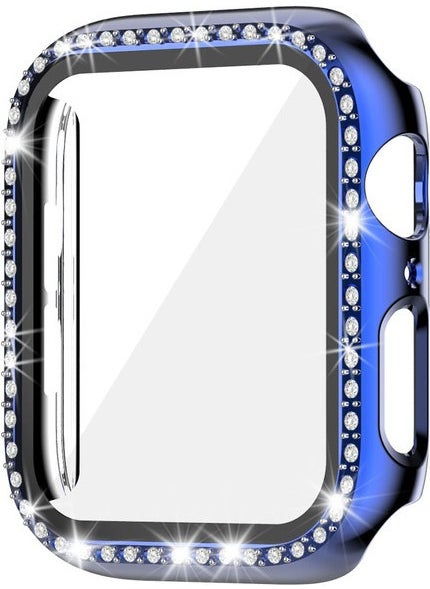 Techmaster - Apple Watch 7 45MM Compatible Single Row Shiny Stone Rubber Case Cover - Image 1