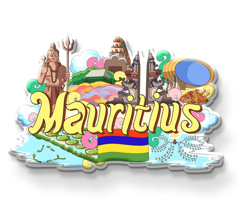 Nivaraprint MAURISIUS Country Theme Souvenir Wooden Fridge Magnet for Refrigerator - MAURISIUS Printed Stylish Magnet for Fridge Decoration - Image 1
