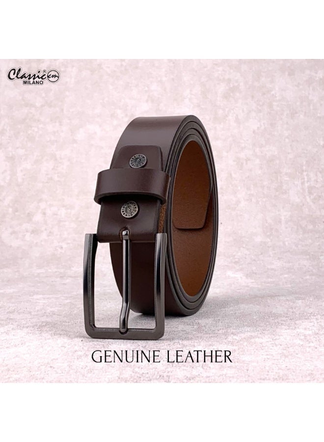 Classic Milano Genuine Leather Belt for Men – Black Formal Belt Men – Men Belts for Office & Business Wear – Mens Belt Leather with Gift Box - Image 3