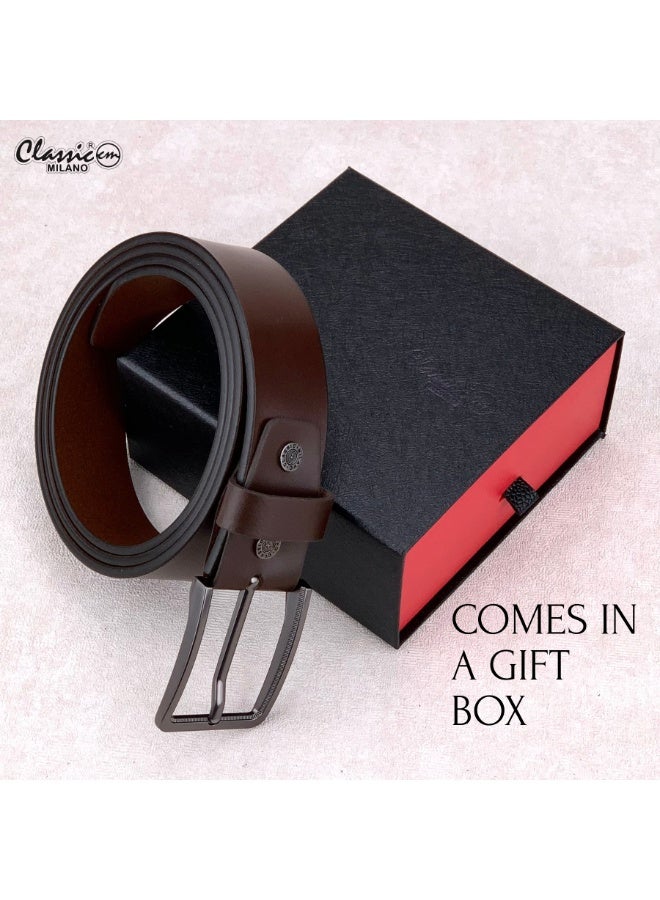 Classic Milano Genuine Leather Belt for Men – Black Formal Belt Men – Men Belts for Office & Business Wear – Mens Belt Leather with Gift Box - Image 4