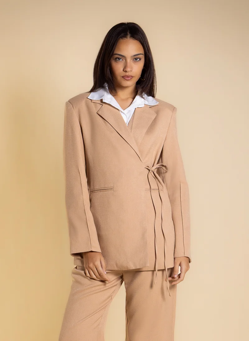 شايبس TEXTURED SIDE-TIE BLAZER SET