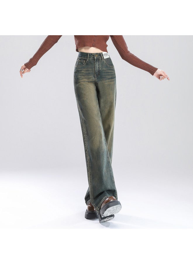 EPTISON Vintage Washed Wide-leg Jeans For Women - 2025 Summer Fashion Loose Fit Slimming Floor-length Wide-leg Pants - Image 5